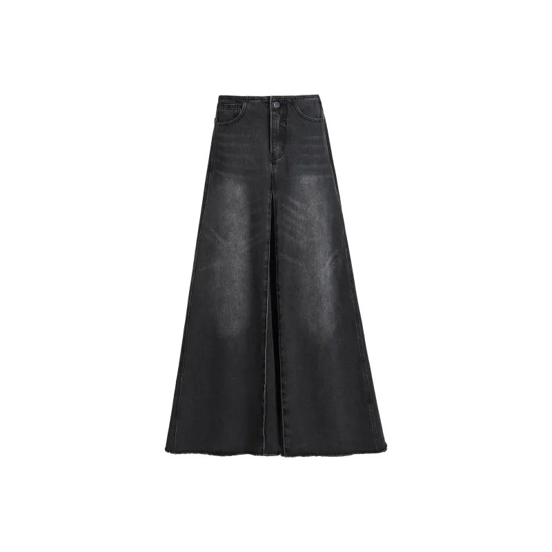Rose Denim Long Skirts Women's-2
