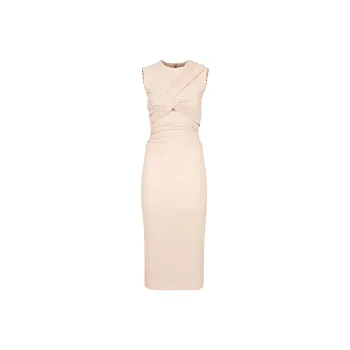 FENDI X Skims Leather Dress Sand