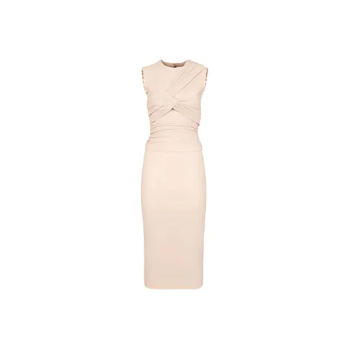 FENDI X Skims Leather Dress Sand