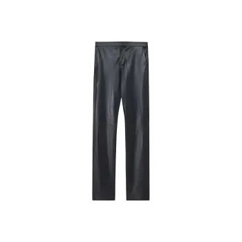 LOEWE FW23 Leather Pants Women's Black