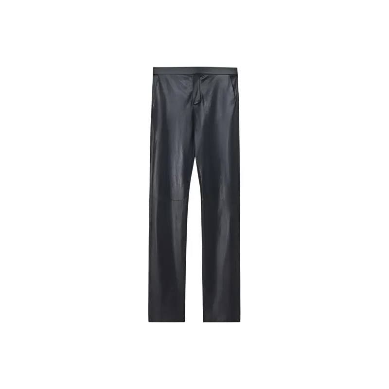 LOEWE FW23 Leather Pants Women's Black-0