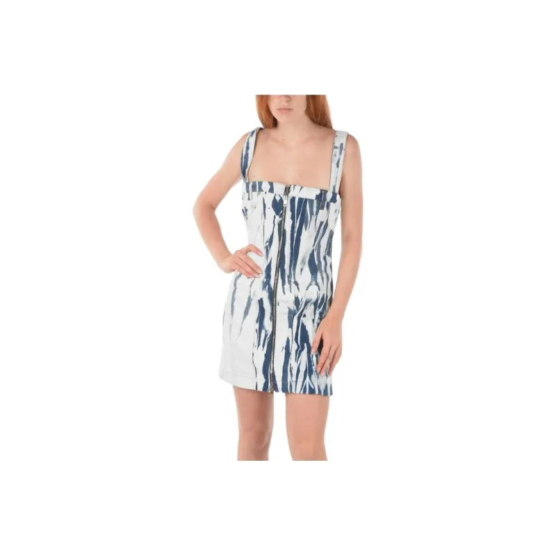 DIESEL Sleeveless Dresses Women's White Blue-0