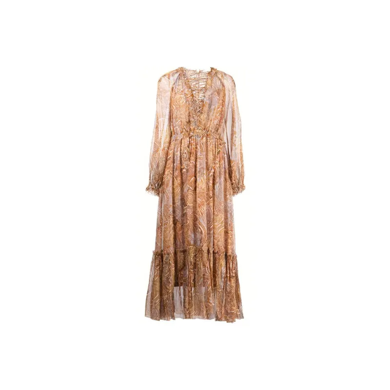 Zimmermann Long-Sleeved Dresses Women's Orange-0