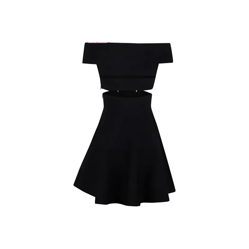 Alexander McQueen Off Shoulder Flared Dress-0
