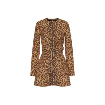 Valentino Long-Sleeved Dresses Women's Leopard Print