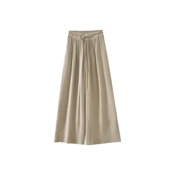OUNIXUE Summer Casual Pants Loose Fit Women's Dark Khaki