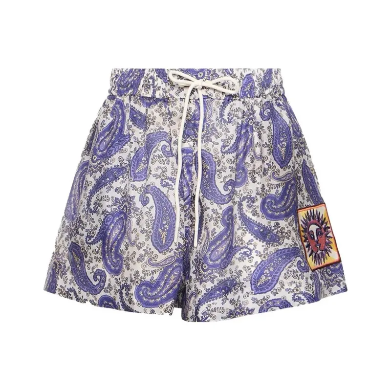 Zimmermann Paisley Print Drawstring Shorts-0