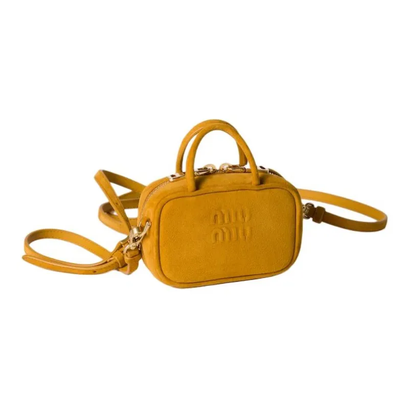 MIU MIU Beau Calfskin Shoulder Bag, Crossbody Bag, Handbag Mini Women's Mustard Yellow-1