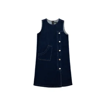 SOON FLOWER Sleeveless Dress Fall Women's Navy Blue
