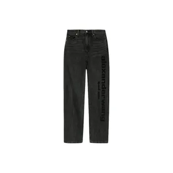 Alexander Wang Logo Embroidered Straight Leg Jeans