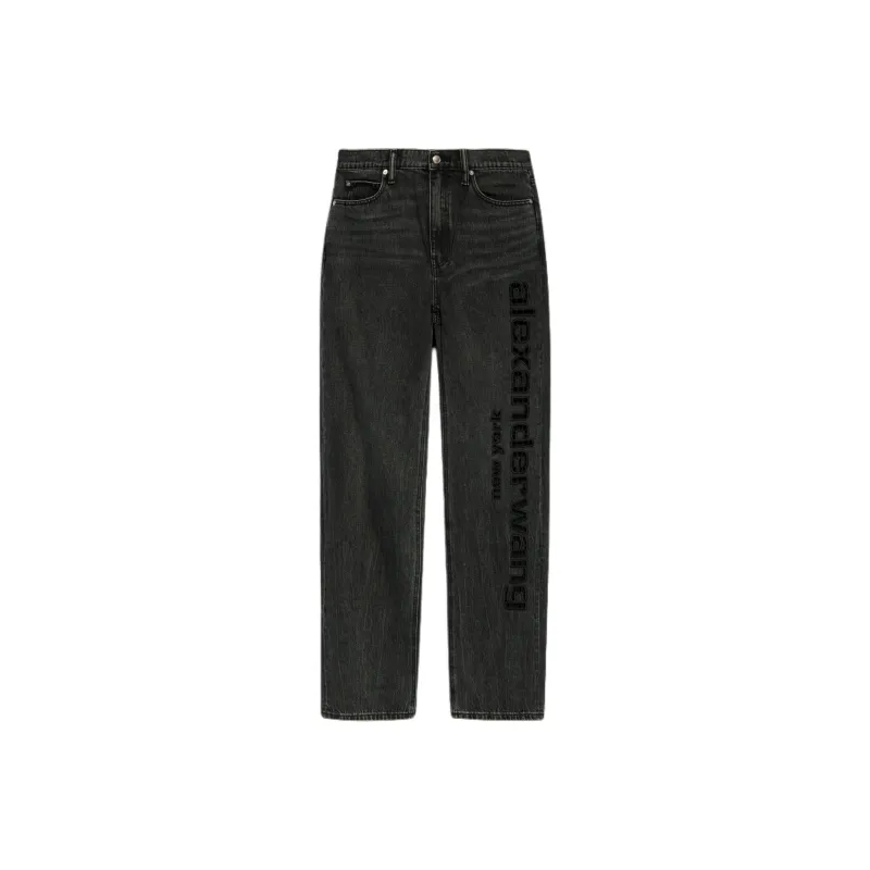 Alexander Wang Logo Embroidered Straight Leg Jeans-0