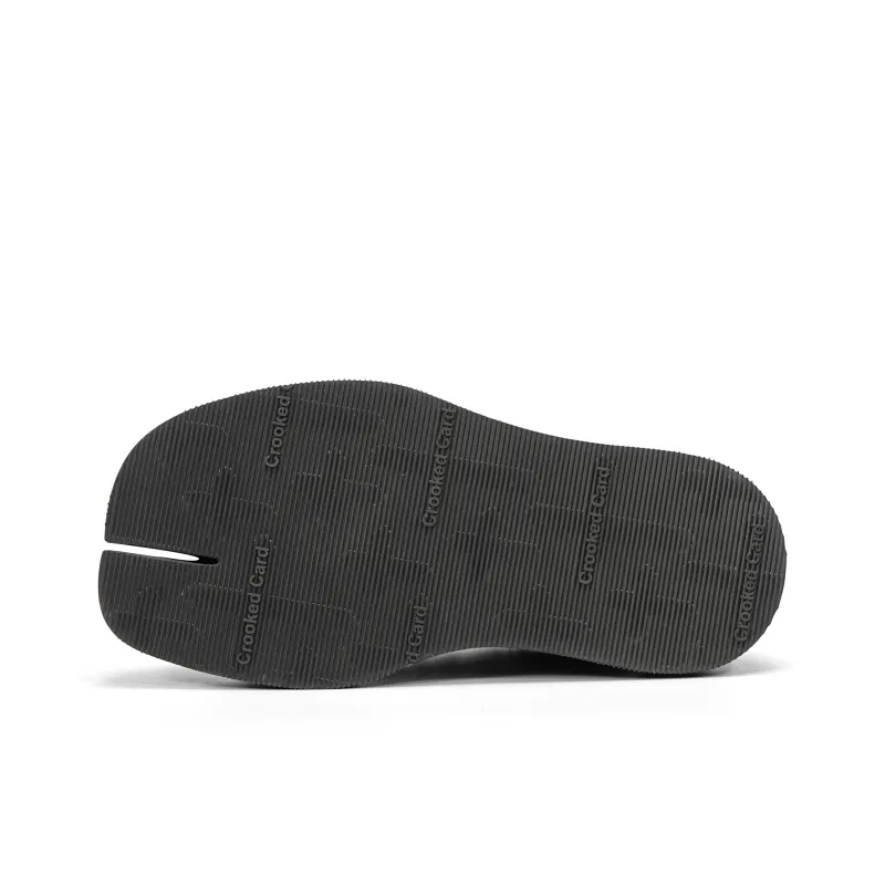 CROOKED CARD Slip Resistant Moisture Wicking Height Increasing Low Top Casual Shoes Unisex Black-5