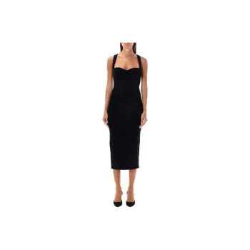 PHILOSOPHY DI LORENZO SERAFINI Sweetheart Neck Midi Dress