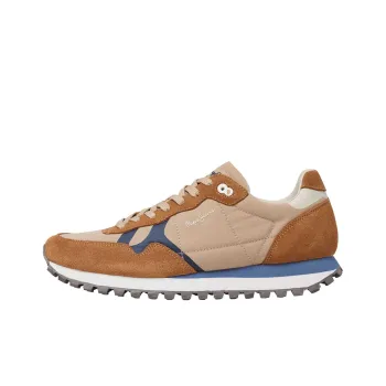 Pepe Jeans BRIT ON PRINTS Abrasion Resistant Low Top Casual Shoes Men's Brown