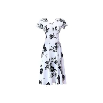 Mapping Short Sleeved Dresses Women's Print