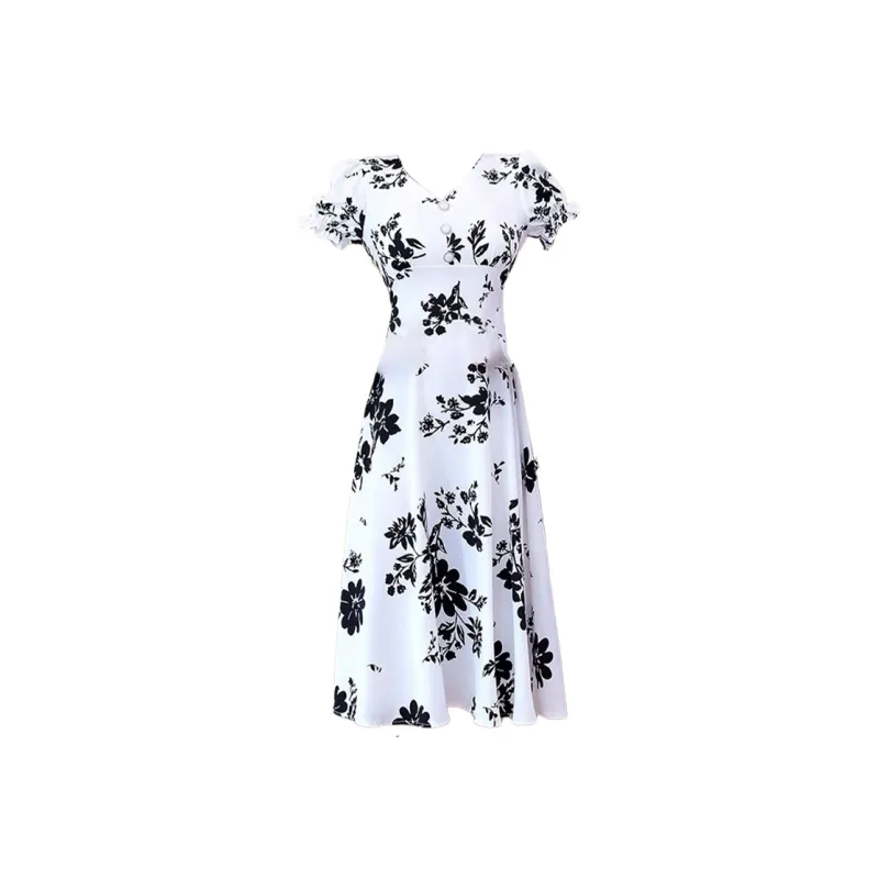 Mapping Short Sleeved Dresses Women's Print-0