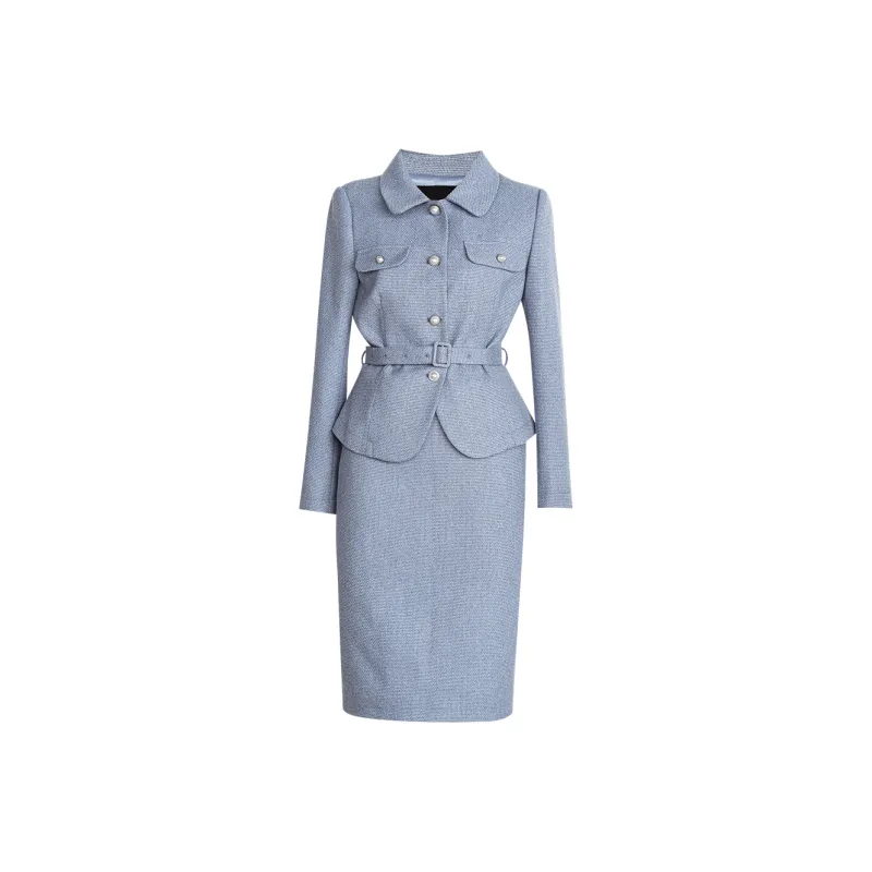 ROEYSHOUSE Business Suits Women's Light Blue-0