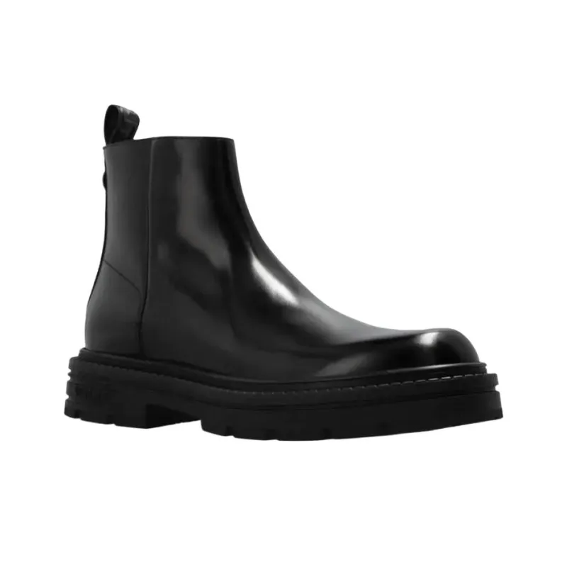 FANSIZHE Ankle Boots Men's Black-2