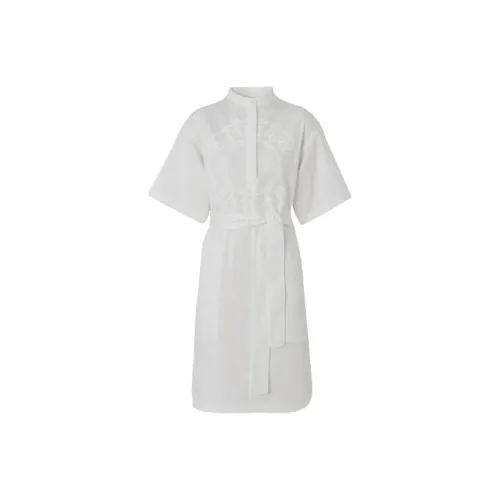 Burberry Short Sleeved Dresses Women's Glossy White