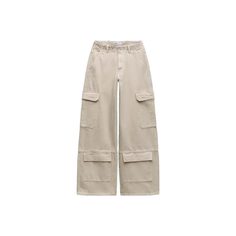 ZARA Cargo Pants Women's Sand-0
