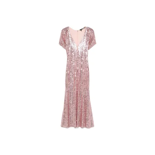Rotate Sequin embellished V neck Midi Dress