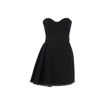 Alexander McQueen Frayed Edge Denim Mini Dress