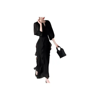 Wbwq Long Sleeved Dress Women's Black