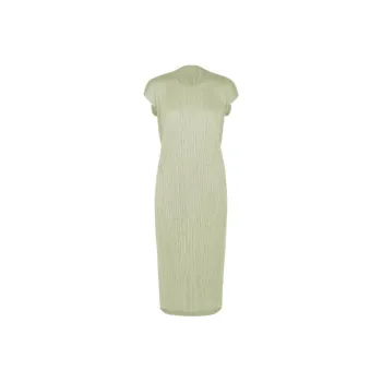 PLEATS PLEASE ISSEY MIYAKE Short-Sleeved Dresses Women's White Green