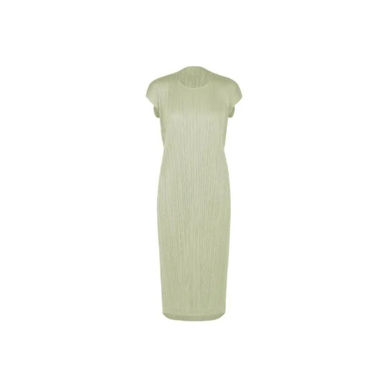 PLEATS PLEASE ISSEY MIYAKE Short-Sleeved Dresses Women's White Green-0