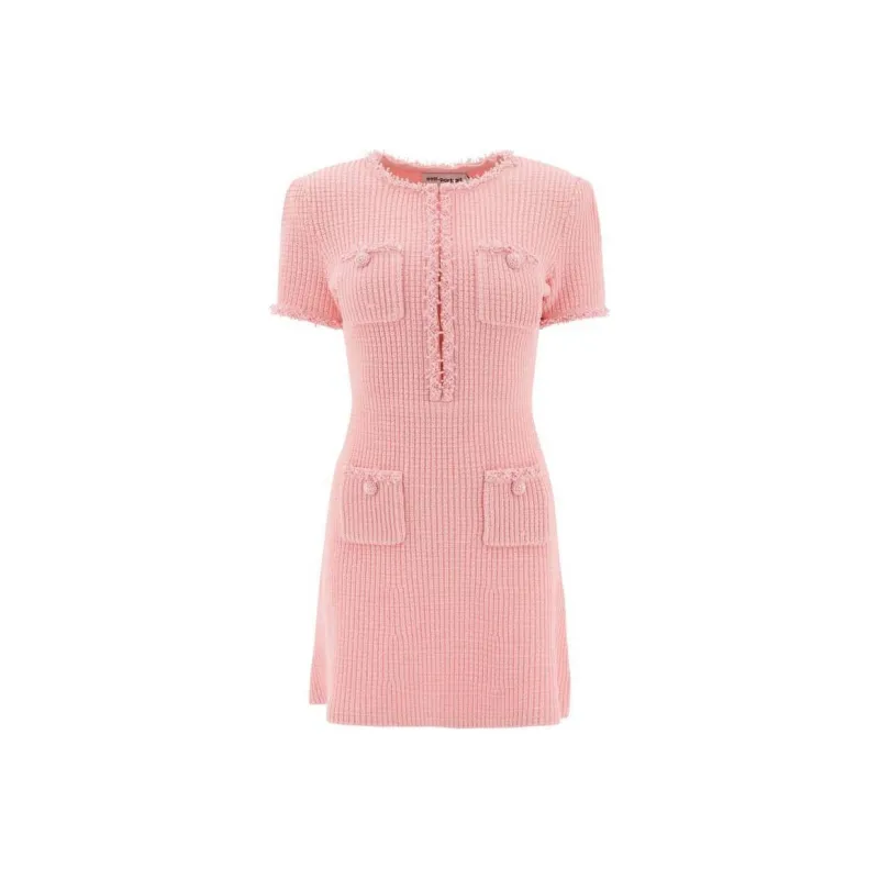 Self portrait Textured Knitted Mini Dress-0