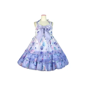 ANGELIC PRETTY Sleeveless Dresses Women's White Purple Jsk+Side Clip Set