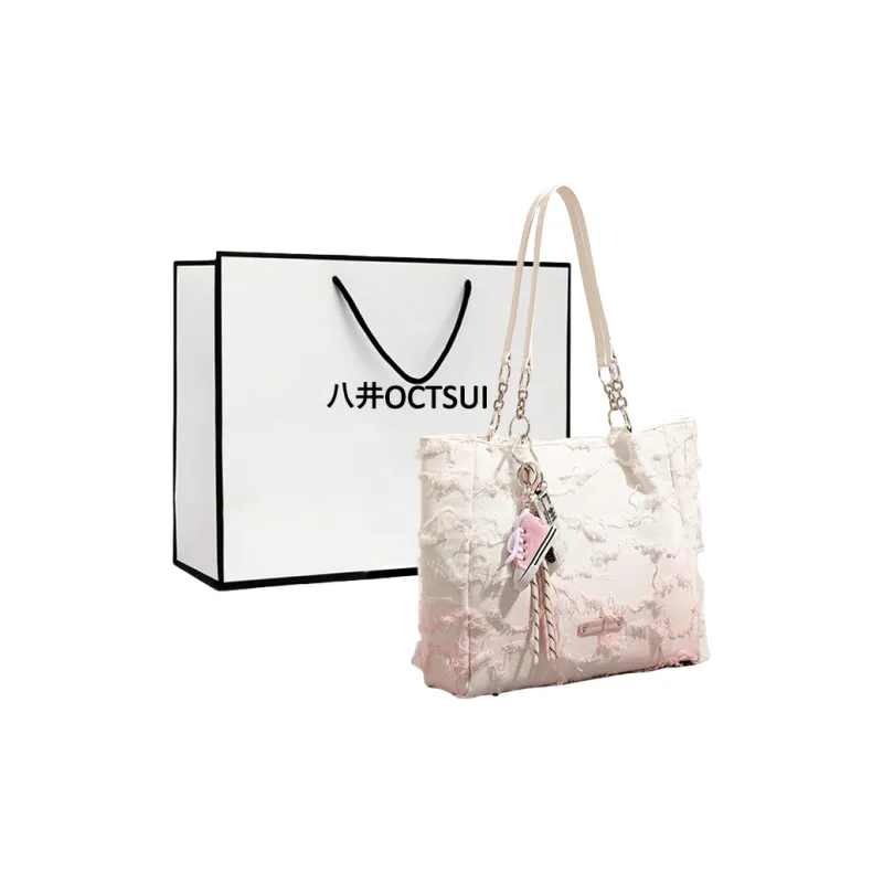 OCTSUI PU Tote Bag, Shoulder Bag Women's Ecru-0