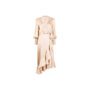 Zimmermann Asymmetric Wrap Midi Dress
