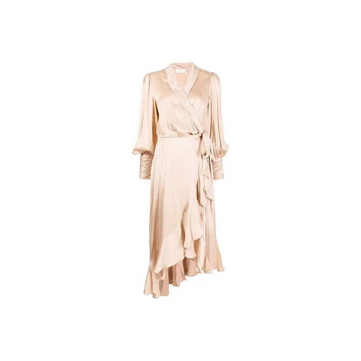 Zimmermann Asymmetric Wrap Midi Dress-0