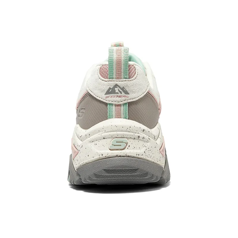 Skechers D'LITES Hiker Cushioning Wear-Resistant Low-Top Outdoor Shoes Women's Gray White-3
