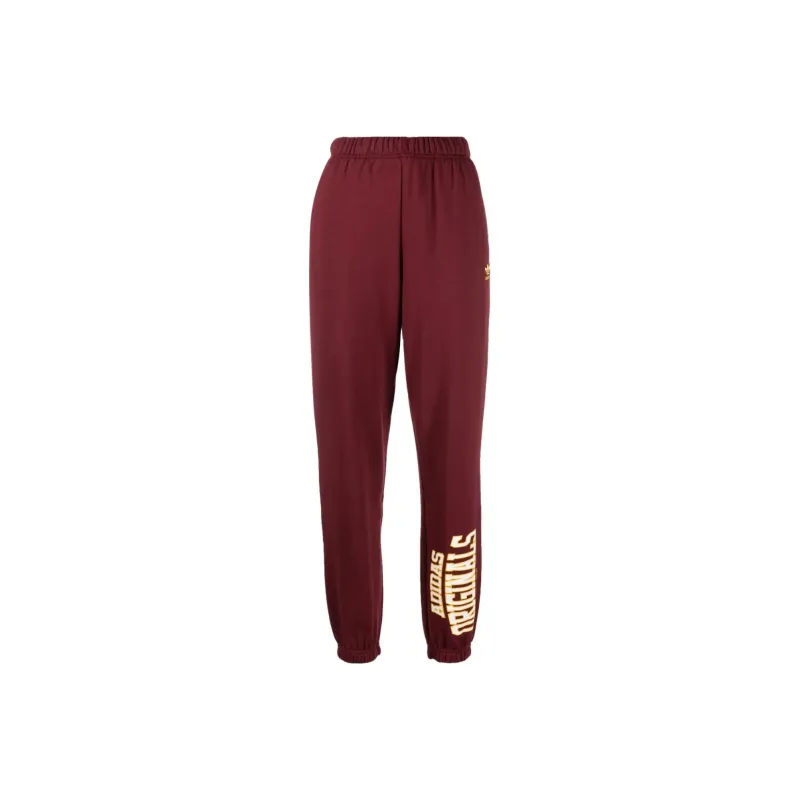 Adidas Knitted Sweatpants Women's Burgundy-0