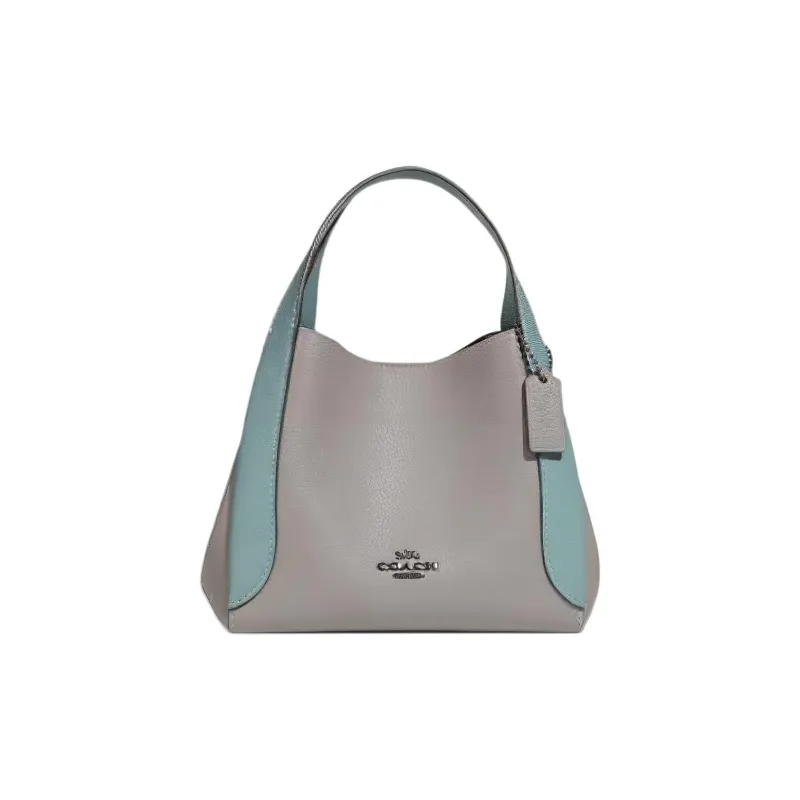 COACH Hadley Leather Basket Bag Handbag Crossbody Bag Small Size Women's Aqua Blue With Gray-0