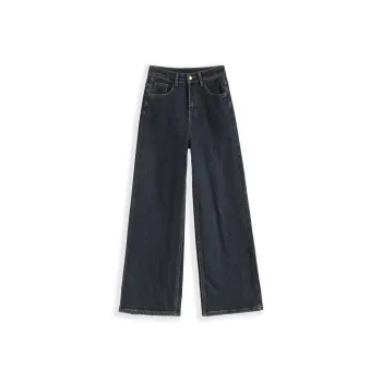 SITOL Jeans Women's Black Blue Fleece Lined
