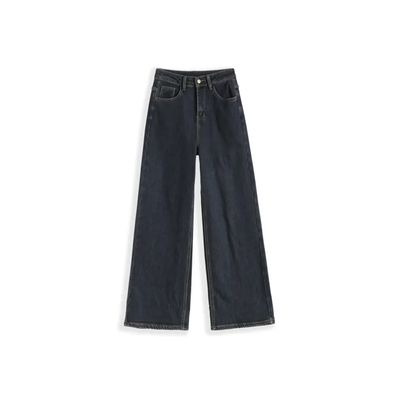 SITOL Jeans Women's Black Blue Fleece Lined-0
