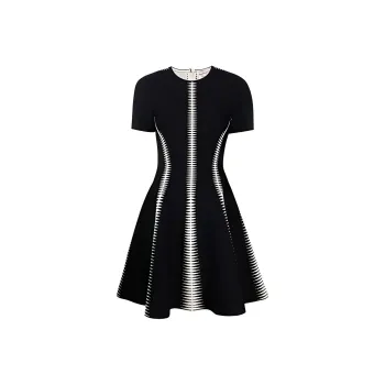 Alexander McQueen Short Sleeved Dresses Women's Black