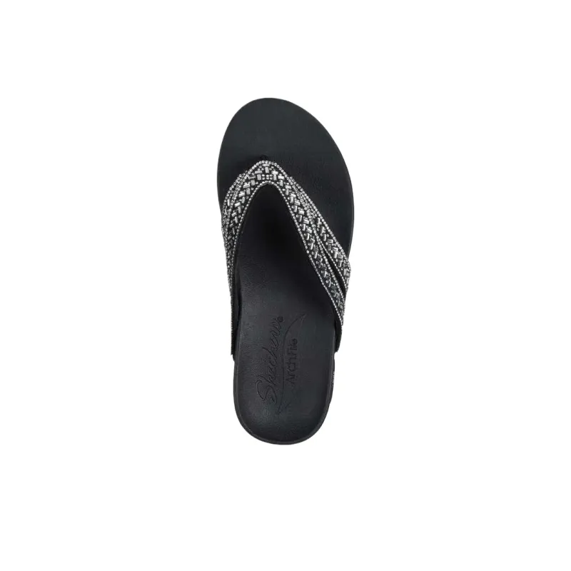 Skechers Arch Fit Meditation Massage Flip Flops Women's Black-3