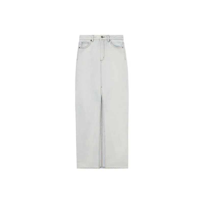 Self portrait Denim Maxi Skirt-0