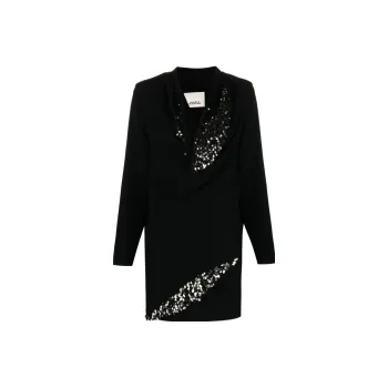 ISABEL MARANT Lazeli Embellished V Neck Mini Dress