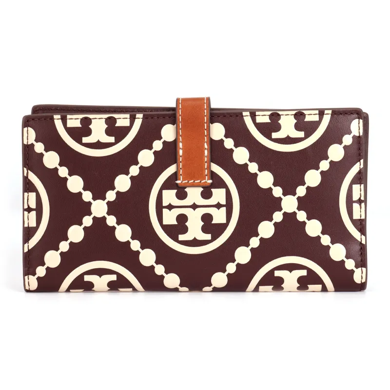 TORY BURCH T Monogram Leather Wallet Regular Women's Chestnut-2