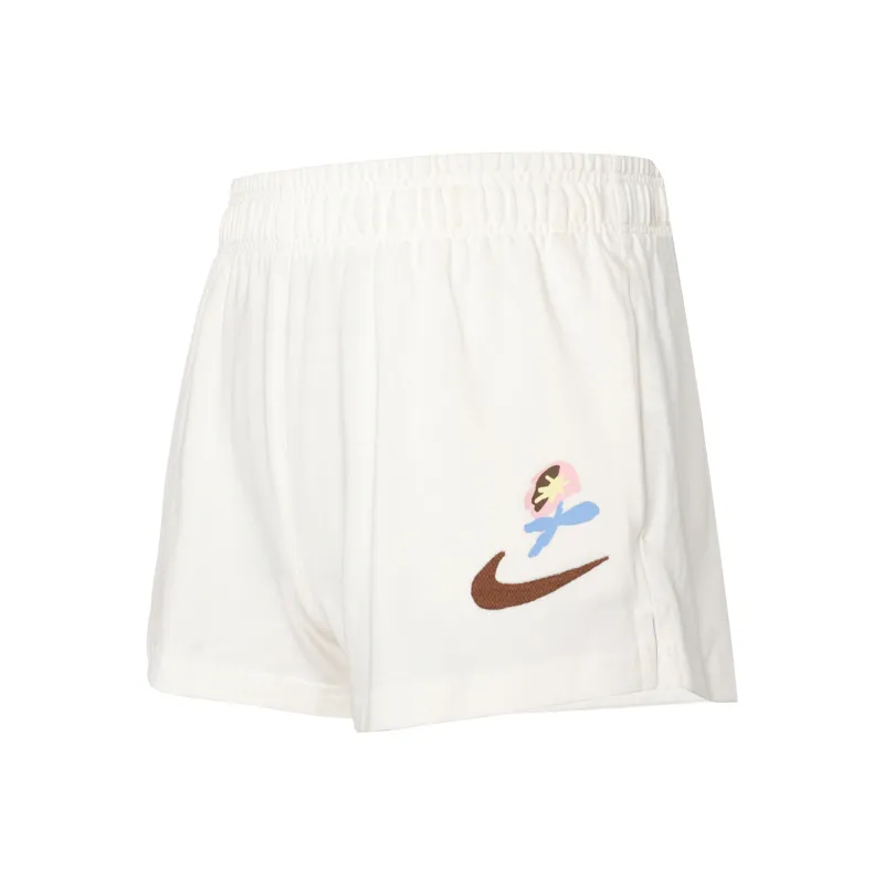Nike Sportswear Women's Logo Print Elastic Shorts 'Sail White'-0