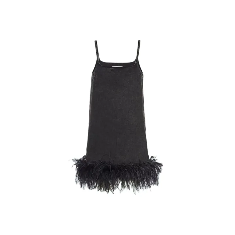 MIU MIU SS23 Slip Dresses Women's Black-0