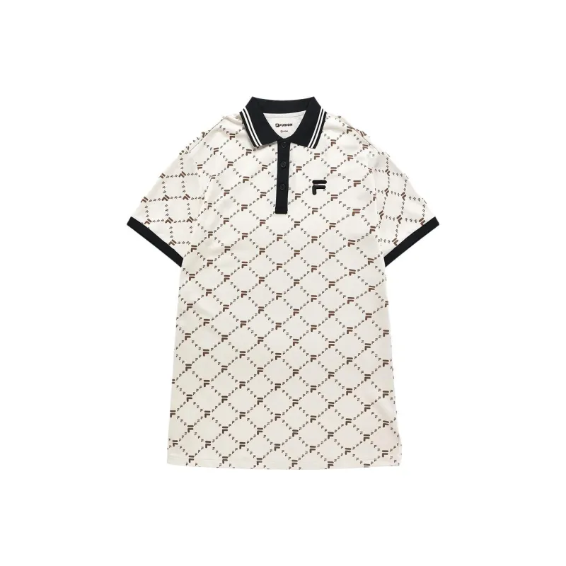 FILA FUSION FOB Series Short Sleeved Dress Women's Lactose Color-0