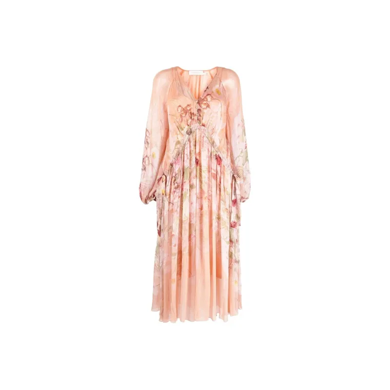 Zimmermann Long-Sleeved Dresses Women's Light Pink-0