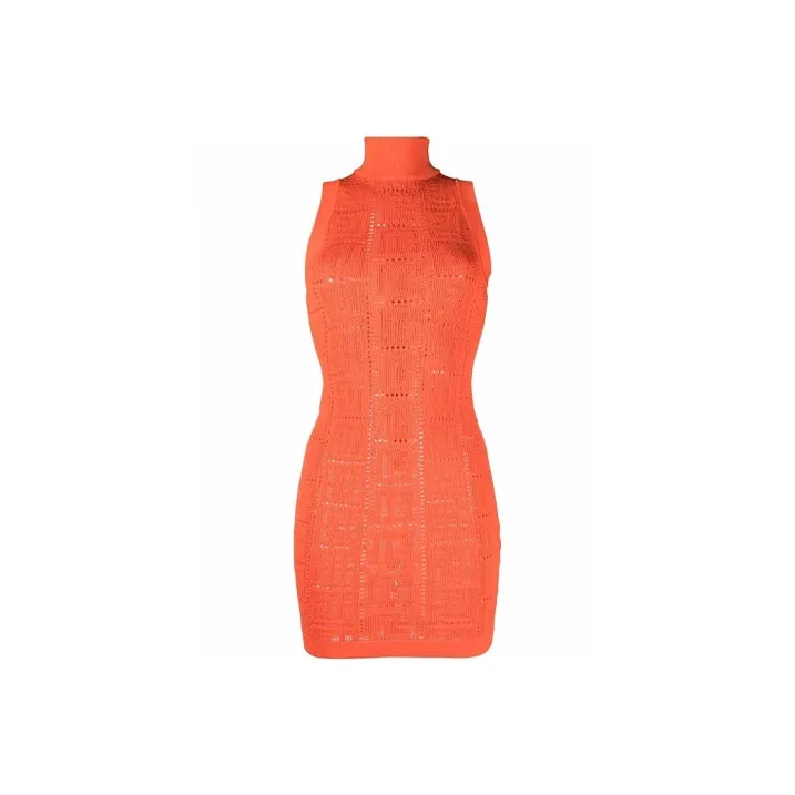 BALMAIN Sleeveless Dresses Women's Orange-0