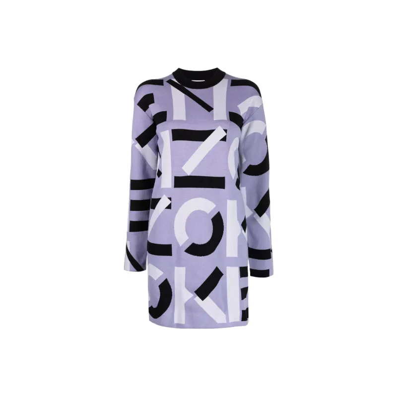 KENZO Long Sleeved Dress Women's Purple-0